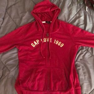 Gap Zip Up Burgundy jacket with stars